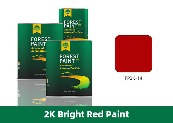 Bright Red 2K Acrylic Car Paint Automotive Clear Coat Chemical Resistance
