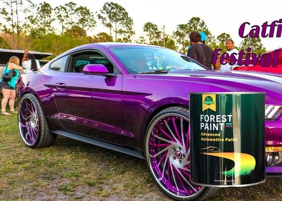 2K High Density Car Top Coat , Lemon Yellow Decorative Car Paint Refinishing